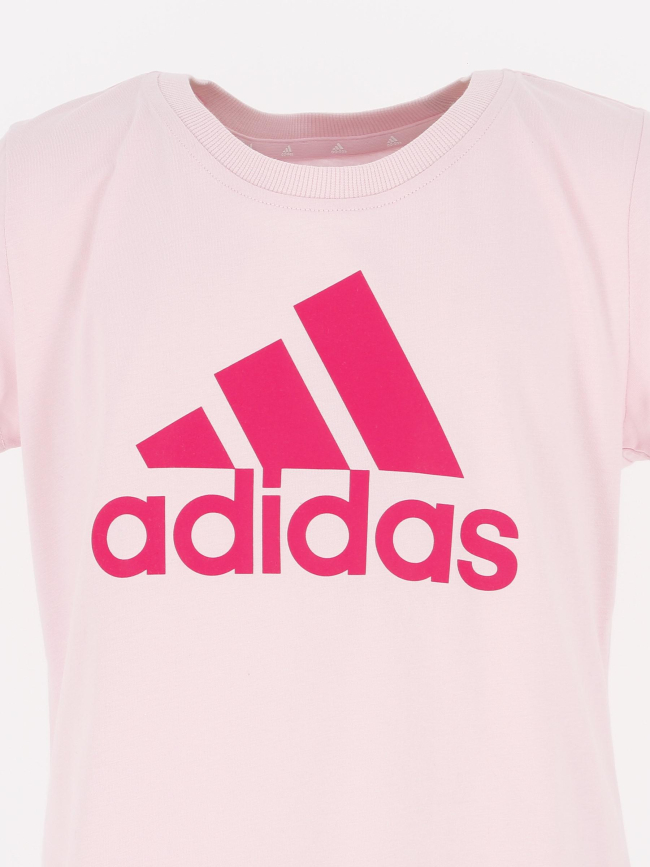 T-shirt manches courtes rose fille - Adidas