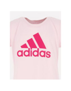 T-shirt manches courtes rose fille - Adidas