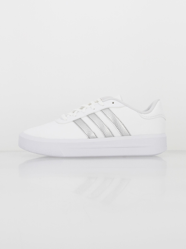 Baskets court platform blanc gris femme - Adidas