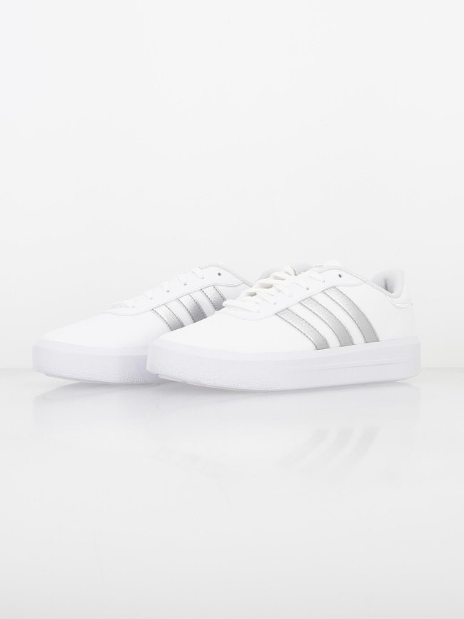 Baskets court platform blanc gris femme - Adidas