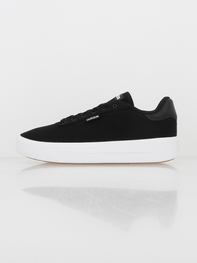 Baskets compensées en toile court cln noir femme - Adidas