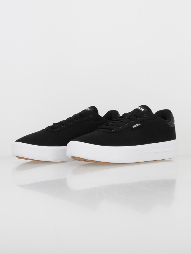 Baskets compensées en toile court cln noir femme - Adidas