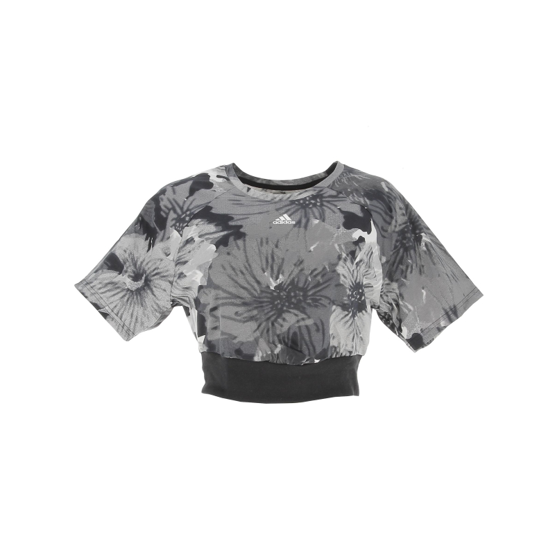 T-shirt de sport crop tee gris femme - Adidas