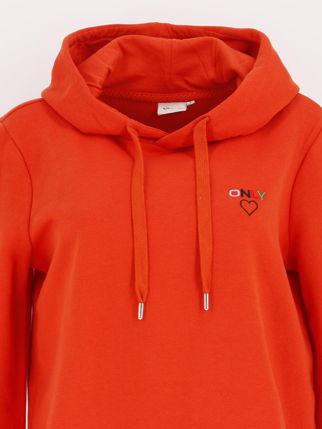 Sweat à capuche noomi orange femme - Only