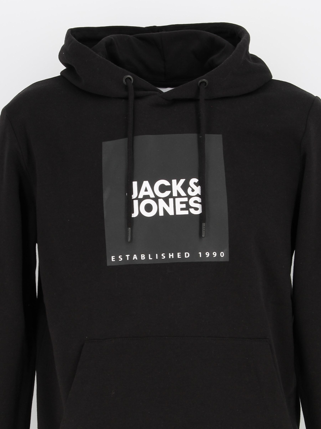 Sweat à capuche big logo noir homme - Jack & Jones