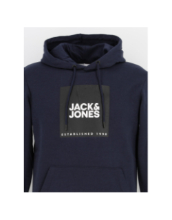 Sweat à capuche big logo bleu homme - Jack & Jones