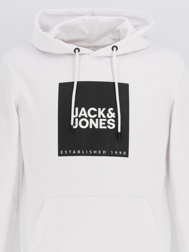 Sweat à capuche big logo blanc homme - Jack & Jones