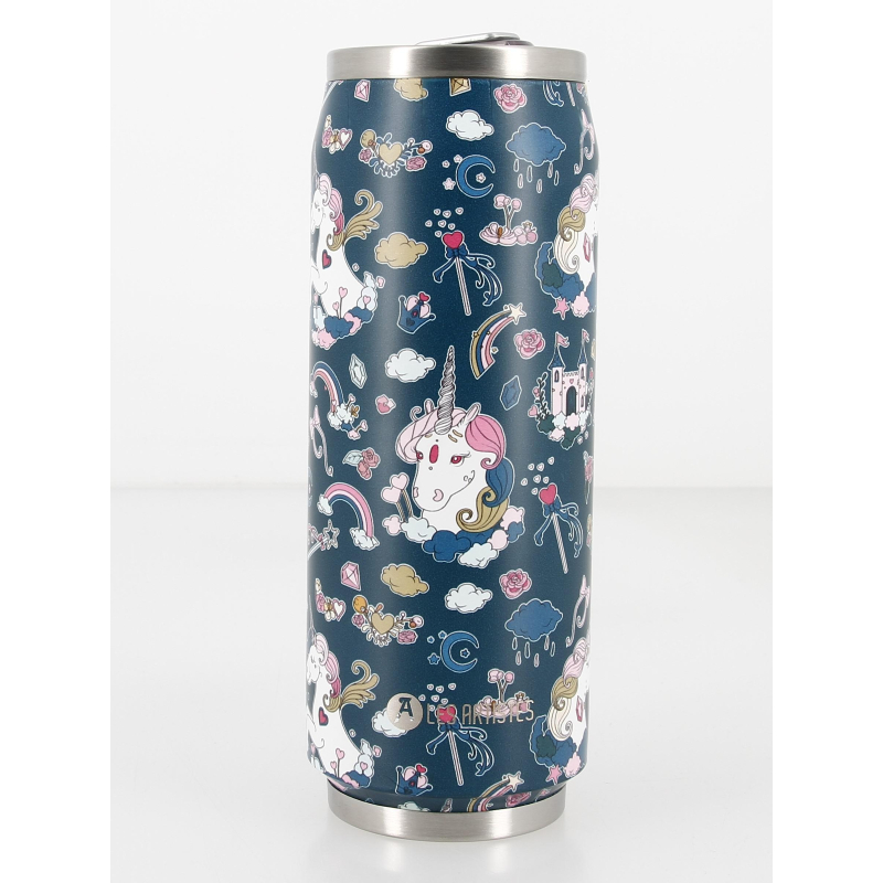 Gourde canette inox 500 ml licorne bleu - Les Artistes