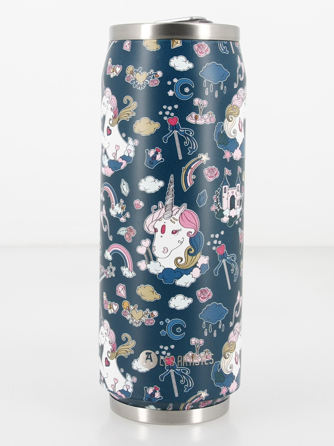 Gourde canette inox 500 ml licorne bleu - Les Artistes