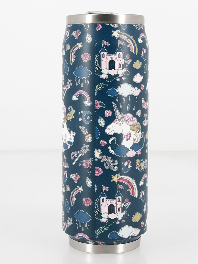 Gourde canette inox 500 ml licorne bleu - Les Artistes
