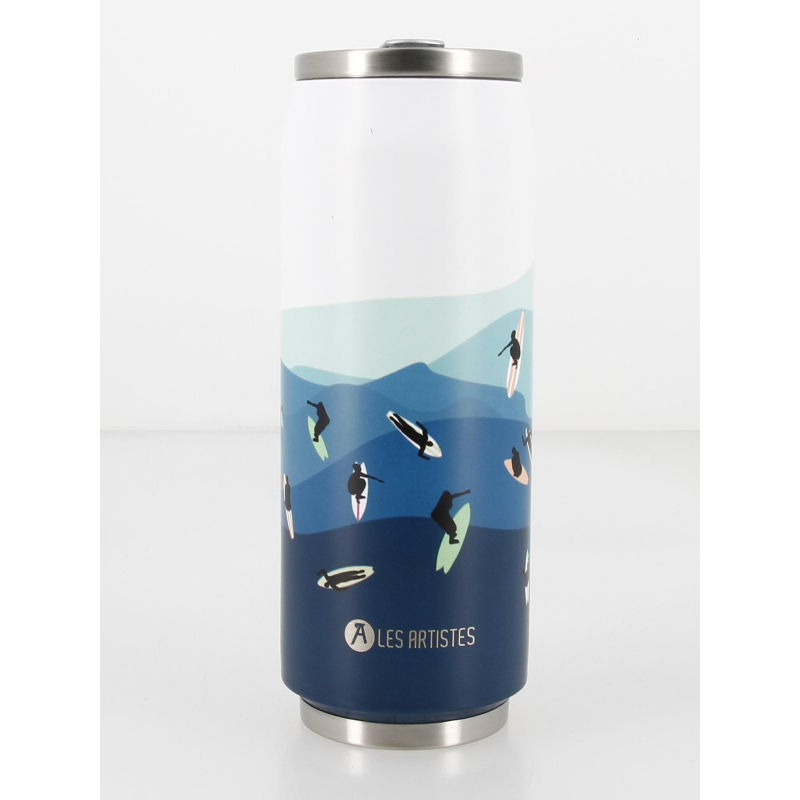 Gourde canette inox 500 ml surf bleu - Les Artistes