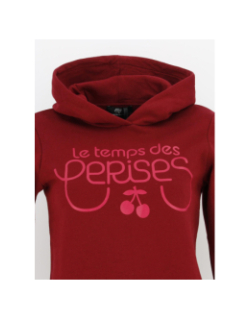Sweat à capuche bordeaux fille - Le Temps Des Cerises