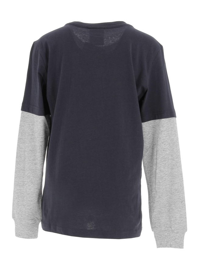 T-shirt manches longues overlay bleu marine garçon - Champion