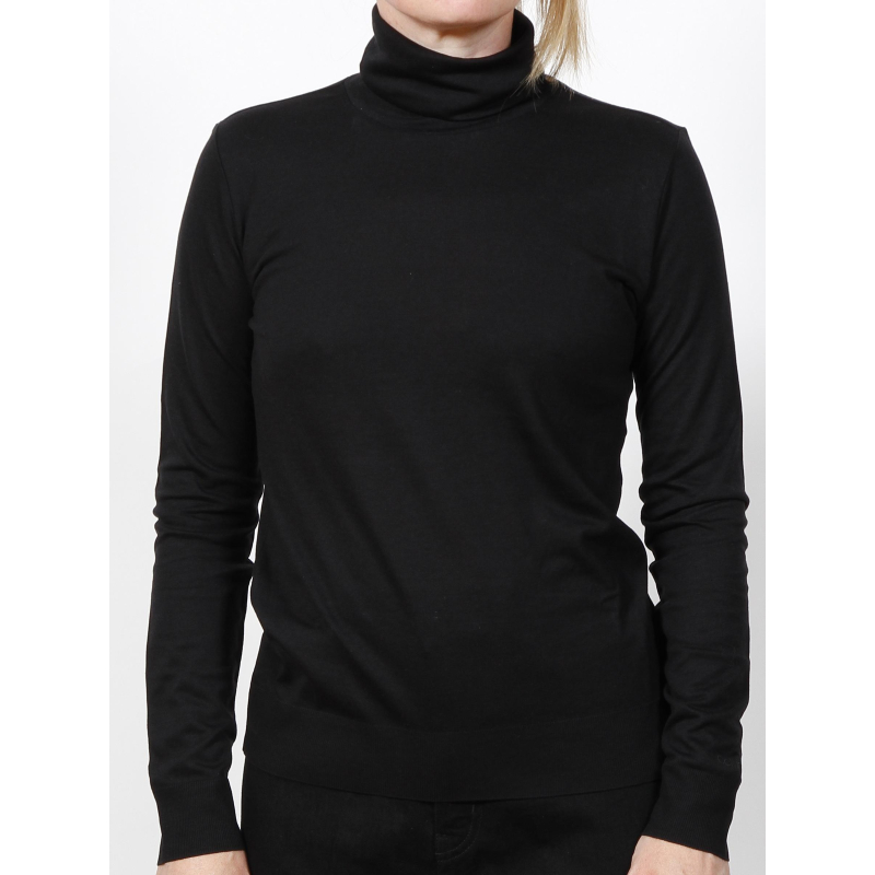 Pull col roulé lyocell noir femme - Calvin Klein