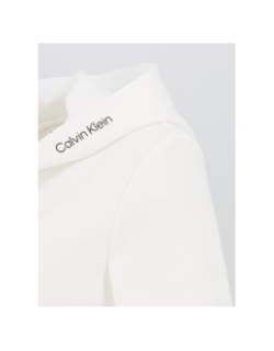 Sweat à capuche zip micro logo blanc femme - Calvin Klein