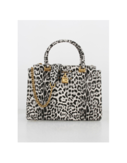 Sac à main centre léopard noir femme - Guess