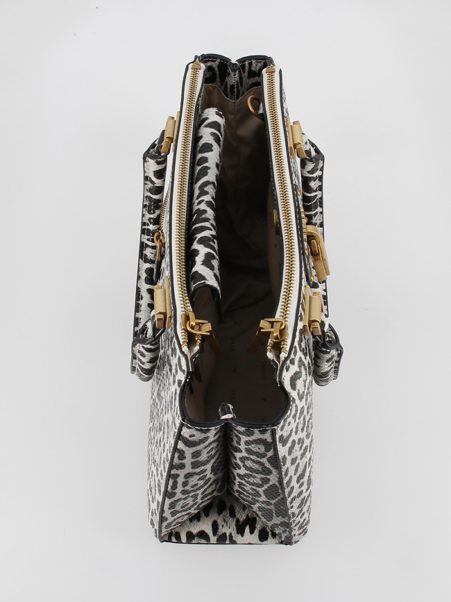 Sac à main centre léopard noir femme - Guess