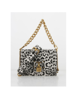 Sac bandoulière centre léopard noir femme - Guess
