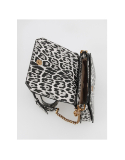 Sac bandoulière centre léopard noir femme - Guess