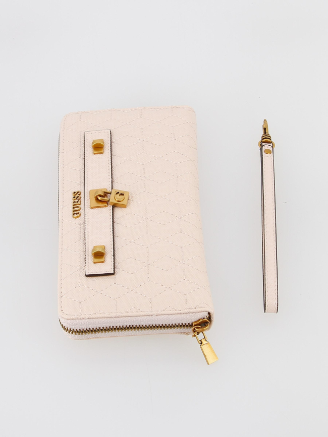 Portefeuille chéquier isidora rose femme - Guess