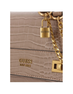 Sac bandoulière katey croco marron femme - Guess