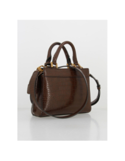 Sac à main mini katey croco marron femme - Guess