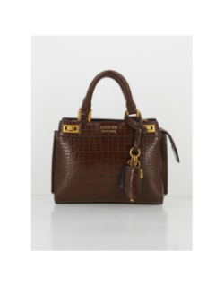 Sac à main mini katey croco marron femme - Guess