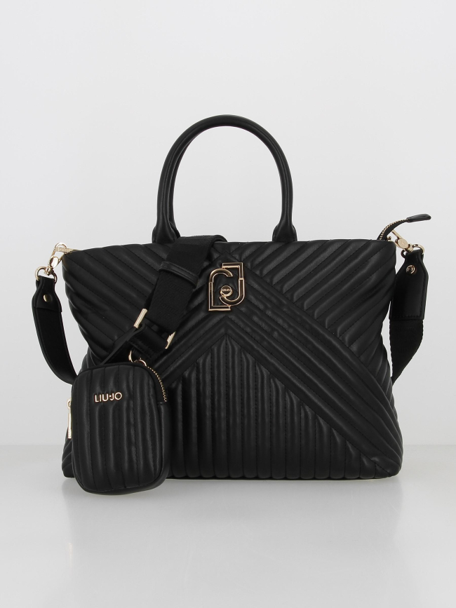 Sac à main matelassé tote noir femme - Liu Jo