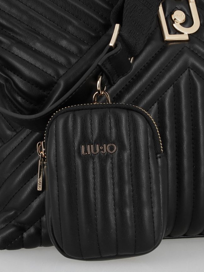 Sac à main matelassé tote noir femme - Liu Jo