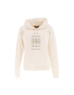 Sweat à capuche felpa blanc femme - Armani Exchange