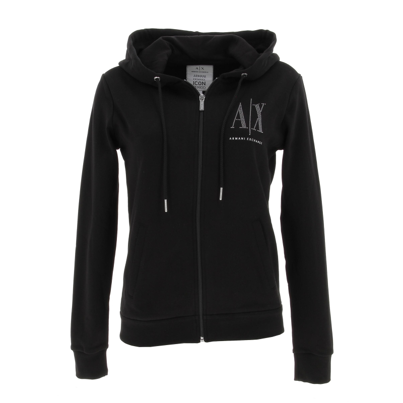 Sweat à capuche felpa noir femme - Armani Exchange