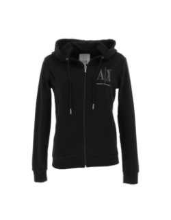 Sweat à capuche felpa noir femme - Armani Exchange