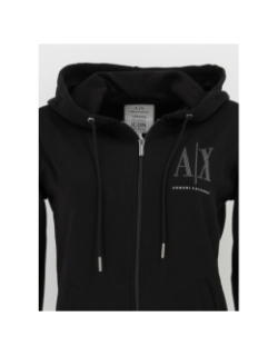 Sweat à capuche felpa noir femme - Armani Exchange