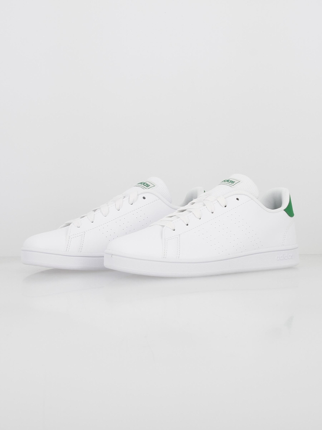 Baskets basses advantage k blanc/vert enfant - Adidas