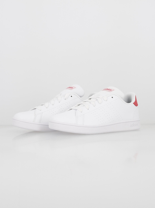 Baskets basses advantage k blanc/rose fille - Adidas