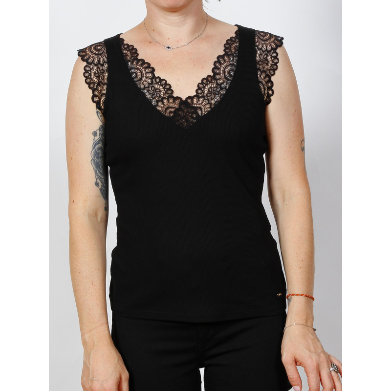 Débardeur col v didou noir femme - Morgan