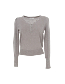 Pull métallisé margo taupe gris femme - Morgan