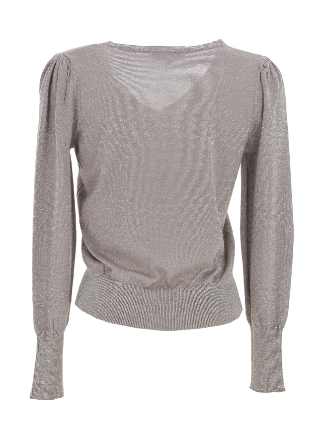 Pull métallisé margo taupe gris femme - Morgan