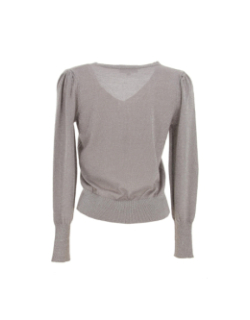 Pull métallisé margo taupe gris femme - Morgan