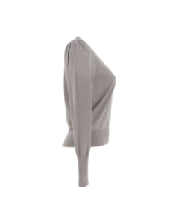 Pull métallisé margo taupe gris femme - Morgan