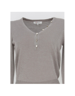 Pull métallisé margo taupe gris femme - Morgan