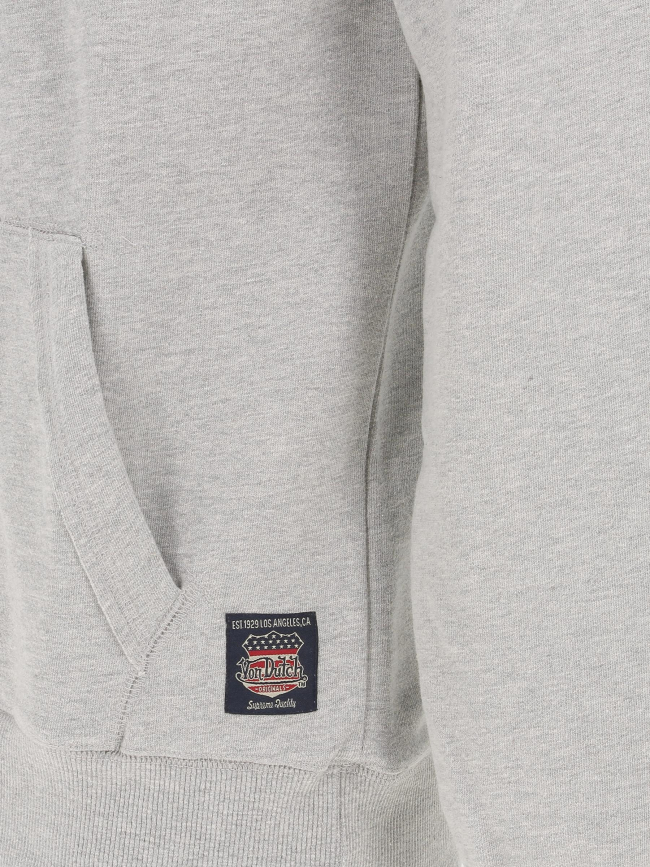 Sweat à capuche light gris homme - Von Dutch