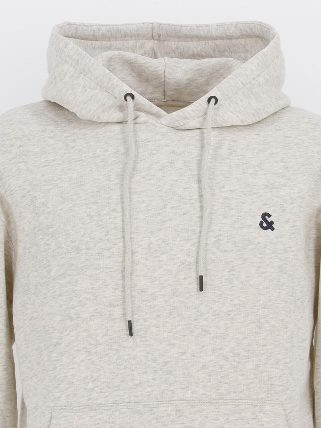 Sweat à capuche star roof écru homme - Jack & Jones