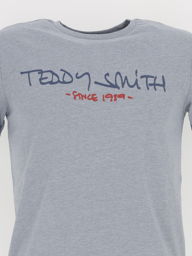 T-shirt ticlass basic bleu chiné homme - Teddy Smith