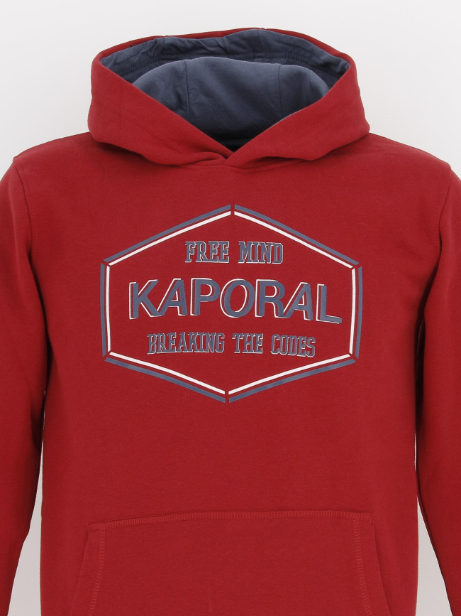 Sweat à capuche ruby rouge garçon - Kaporal