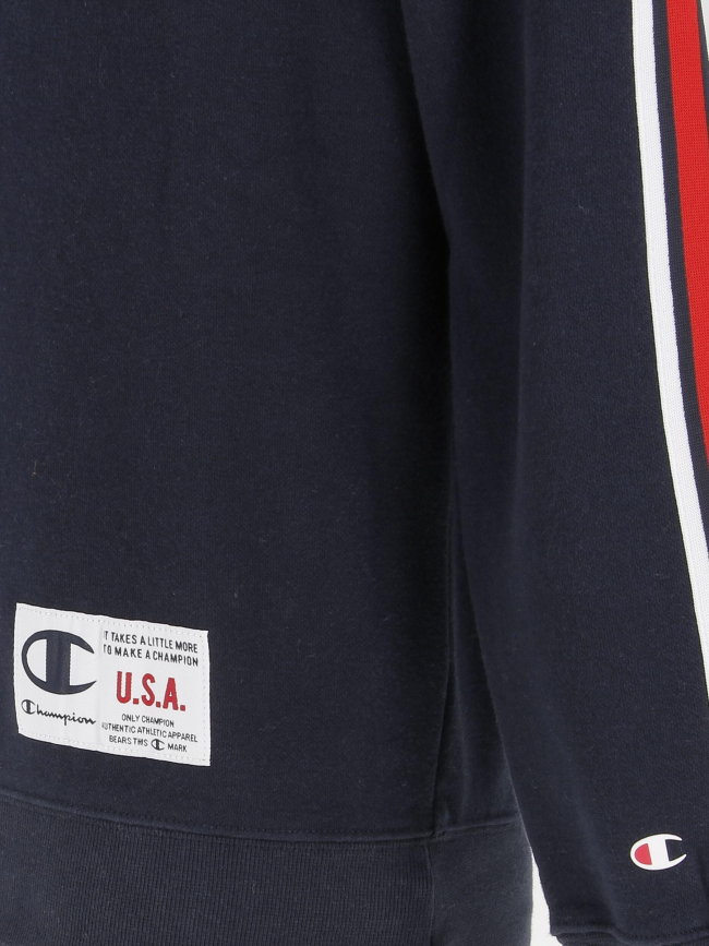 Sweat crewneck tricolore bleu marine homme - Champion