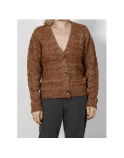 Gilet cardigan vichy marron femme - Véro Moda