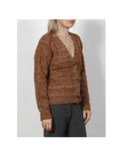 Gilet cardigan vichy marron femme - Véro Moda