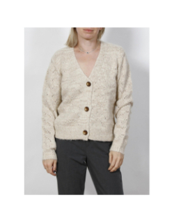 Gilet cardigan vichy beige femme - Vero Moda