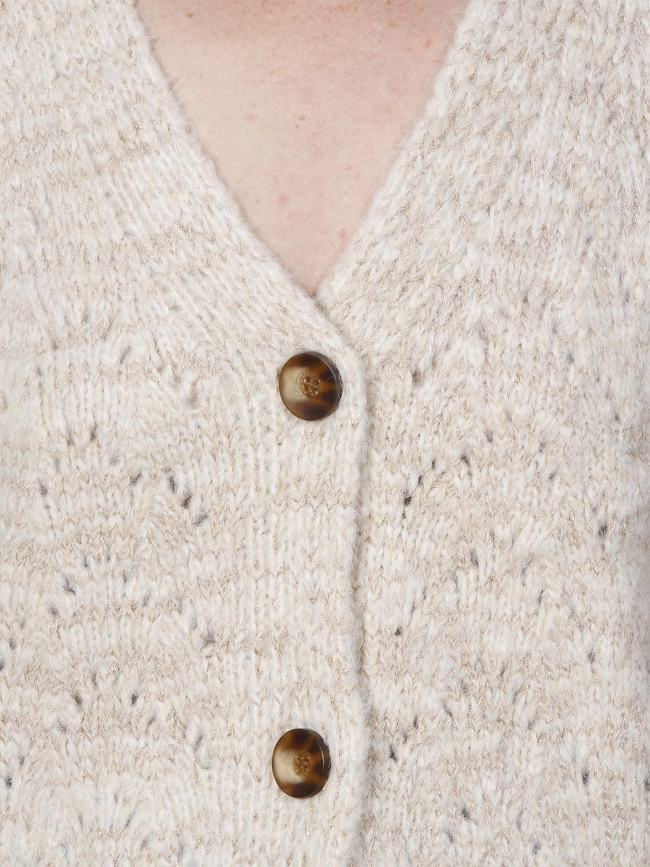 Gilet cardigan vichy beige femme - Vero Moda